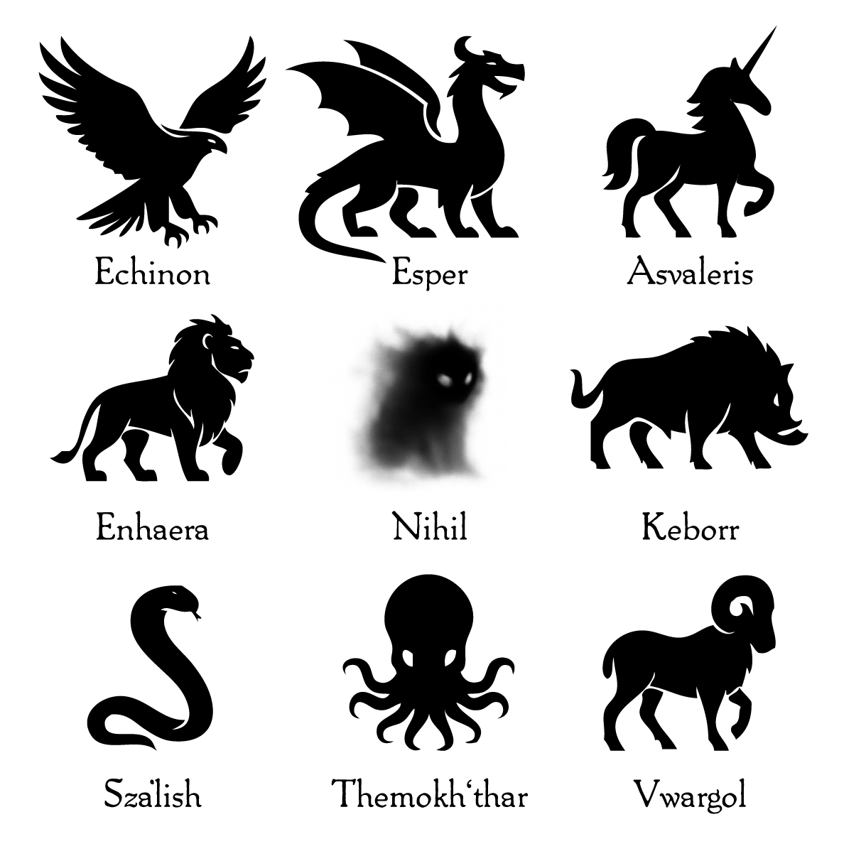 Maechte Tiere Symbole